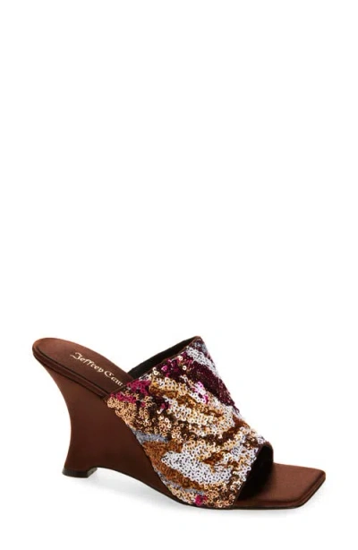 Jeffrey Campbell Aura Wedge Slide Sandal In Multi