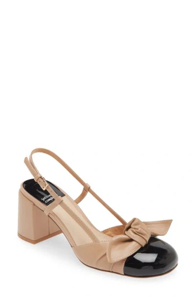 Jeffrey Campbell Babydoll Slingback Cap Toe Pump In Natural Black Patent