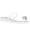 Jeffrey Campbell Balia Wedge Sandal In White Shiny,clear
