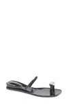 Jeffrey Campbell Balia Wedge Sandal In Black Shiny Clear