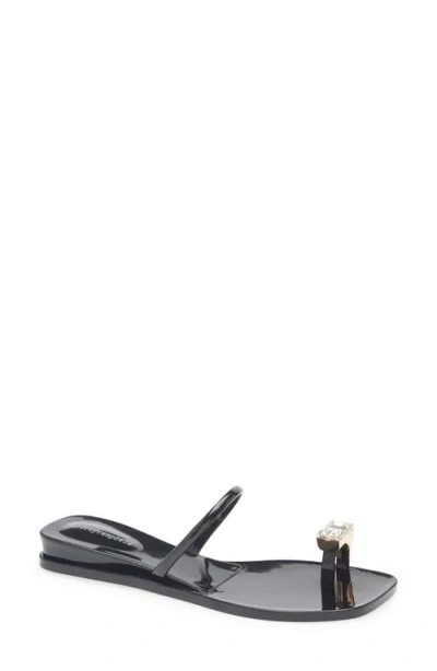 Jeffrey Campbell Balia Wedge Sandal In Black Shiny Clear