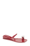 Jeffrey Campbell Balia Wedge Sandal In Red Shiny Clear