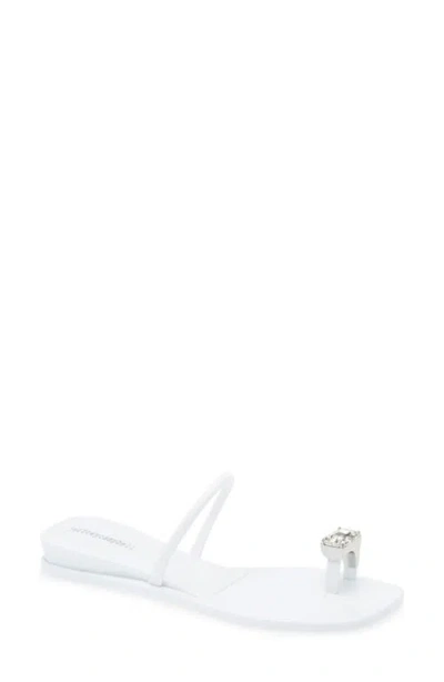 Jeffrey Campbell Balia Wedge Sandal In White Shiny,clear