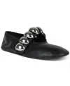 Jeffrey Campbell Ballet Stud Embellished Ballet Flats In Black,silver