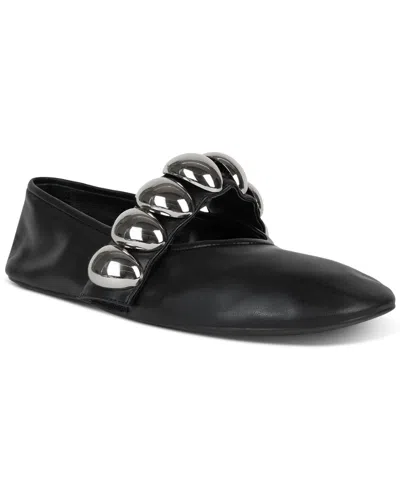 Jeffrey Campbell Ballet Stud Embellished Ballet Flats In Black,silver