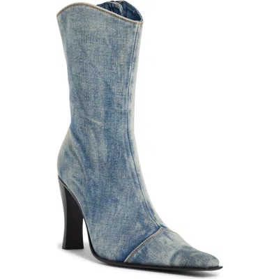 Jeffrey Campbell Be Bold Bootie In Blue Denim