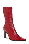 Jeffrey Campbell Be Bold Western Boot In Red Distressed