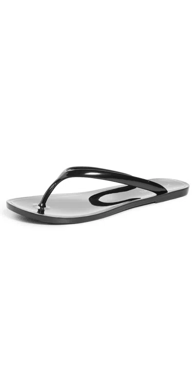 Jeffrey Campbell Beach-day Jelly Flip Flops Black Shiny