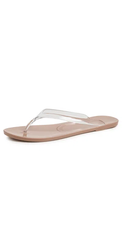Jeffrey Campbell Beach Day Jelly Flip Flops Clear Nude In Multi