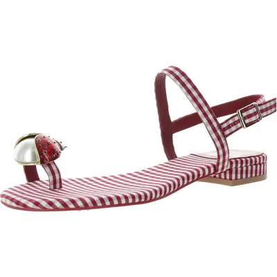 Jeffrey Campbell Beeanca Womens Embellished Gingham Thong Sandals