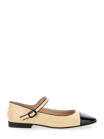 Jeffrey Campbell Beige Leather Ballet Flats