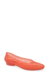 Jeffrey Campbell Bestie Jelly Flat In Red