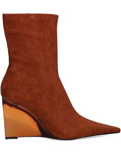 JEFFREY CAMPBELL BETH-ANNE WEDGE-HEEL POINT-TOE BOOTS
