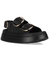 Jeffrey Campbell Blithe Flatform Footbed Sandals In Black