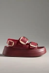 Jeffrey Campbell Blithe Flatform Footbed Sandals In Red