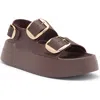 Jeffrey Campbell Blithe Platform Sandal In Brown Gold