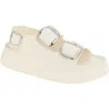 Jeffrey Campbell Blithe Platform Sandal In Cream Silver