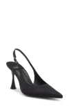 Jeffrey Campbell Boardroom Slingback Pump In Black Satin