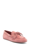 Jeffrey Campbell Boast Boat Shoe In Dusty Pink Suede Brush