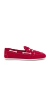 Jeffrey Campbell Boast Loafers In Red Suede White