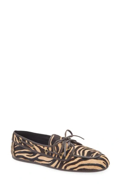 Jeffrey Campbell Boast Genuine Calf Hair Derby In Camel Brown Combo