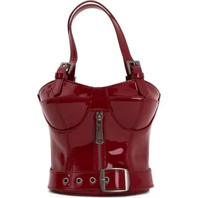 Jeffrey Campbell Bodice Leather Handbag In Cherry Red Patent