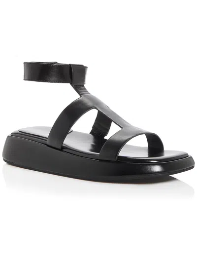 Jeffrey Campbell Bolo Womens Faux Leather Solid T-strap Sandals In Black