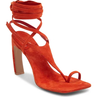 Jeffrey Campbell Bon Bon Ankle Wrap Sandal In Orange