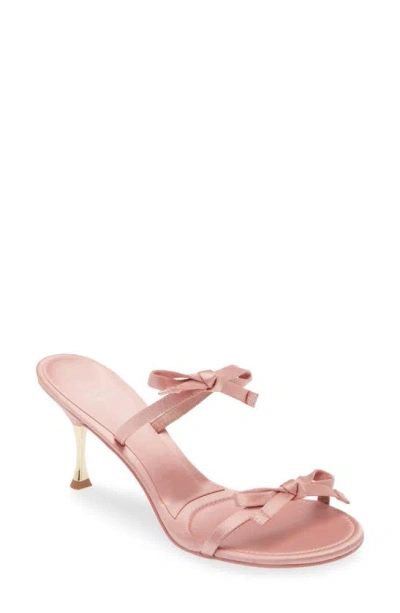 Jeffrey Campbell Bow Bow Sandal In Blush Satin Gold