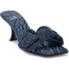 Jeffrey Campbell Bow Slide Sandal In Blue Denim