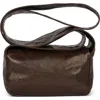 Jeffrey Campbell Boxed-up Leather Crossbody Bag In Espresso