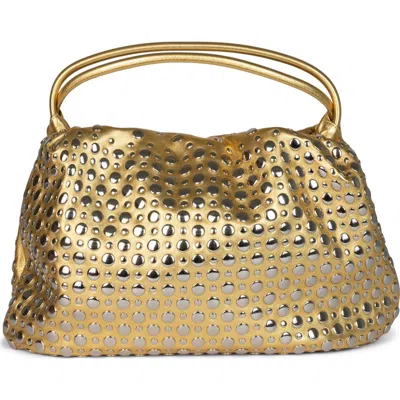 Jeffrey Campbell Brat Leather Shoulder Bag In Gold Silver