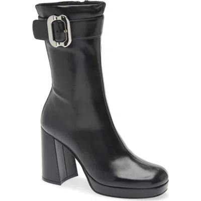 Jeffrey Campbell Bratty Block Heel Bootie In Black