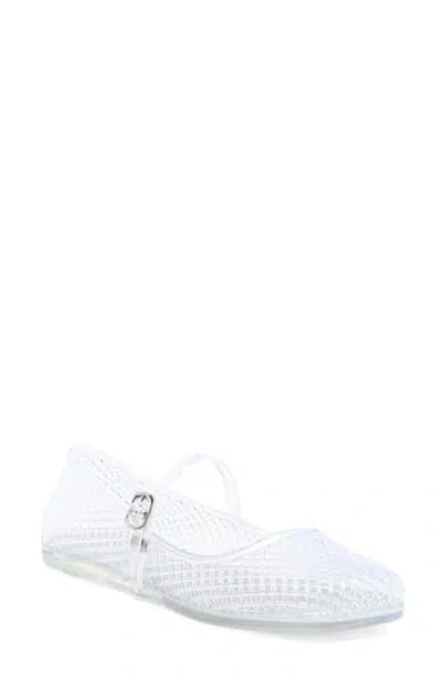 Jeffrey Campbell Breeze Jelly Mary Jane Flat In Clear