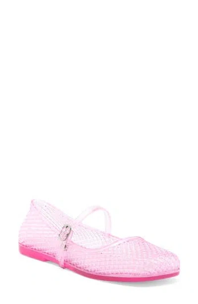Jeffrey Campbell Breeze Jelly Mary Jane Flat In Pink