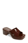 Jeffrey Campbell Bubblegum Platform Sandal In Brown Shiny