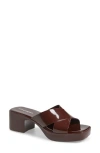 Jeffrey Campbell Bubblegum Platform Sandal In Chocolate Shiny