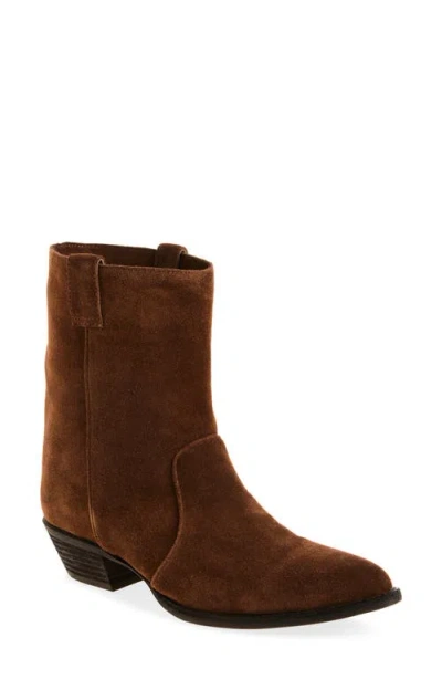 Jeffrey Campbell Busca Suede Pointy Toe Boot In Brown