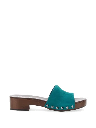 Jeffrey Campbell Cambrie Blue Sandals With Turquoise Leather Straps For Women