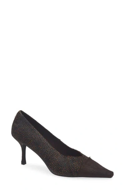 Jeffrey Campbell Campaign Genuine Calf Hair Pointed Toe Pump In Black