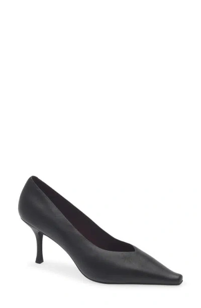 Jeffrey Campbell Campaign Leather Pointed Toe Pump In Black