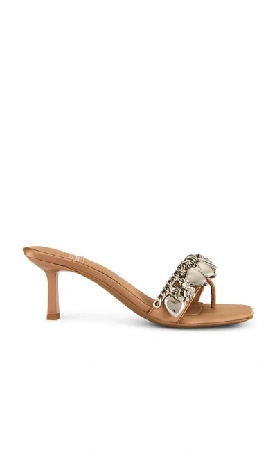 Jeffrey Campbell Capture Sandals In Beige Satin Silver