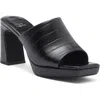 Jeffrey Campbell Caviar Platform Slide Sandal In Black Croco