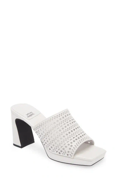 Jeffrey Campbell Caviar Platform Slide Sandal In White