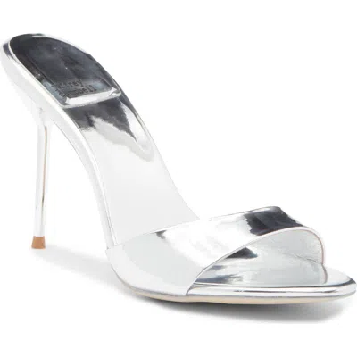 Jeffrey Campbell Ce-soire Slide Sandal In Silver Mirror