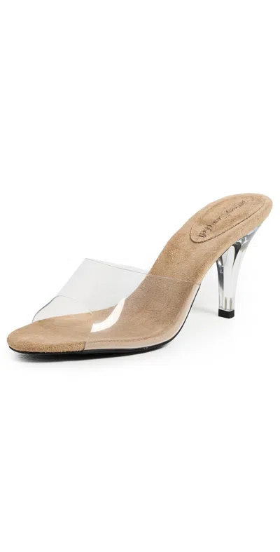 Jeffrey Campbell Cendrillon Vinyl Sandals Nude Suede Clear