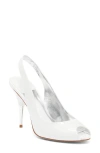 Jeffrey Campbell Charis Open Toe In White Patent Silver