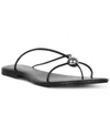 Jeffrey Campbell Cherished Dome-stud Strappy Flat Sandals In Black,silver