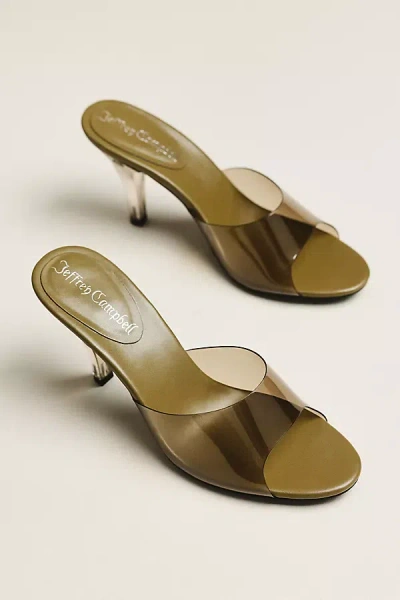 Jeffrey Campbell Clear Mule Heels In Green