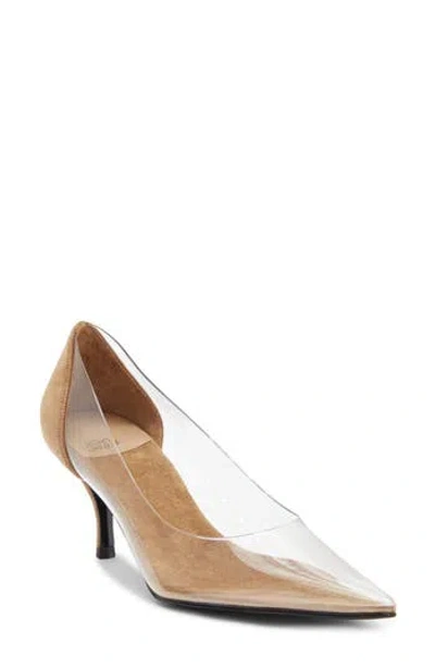 Jeffrey Campbell Clear Vinyl Kitten Heel Pump In Brown